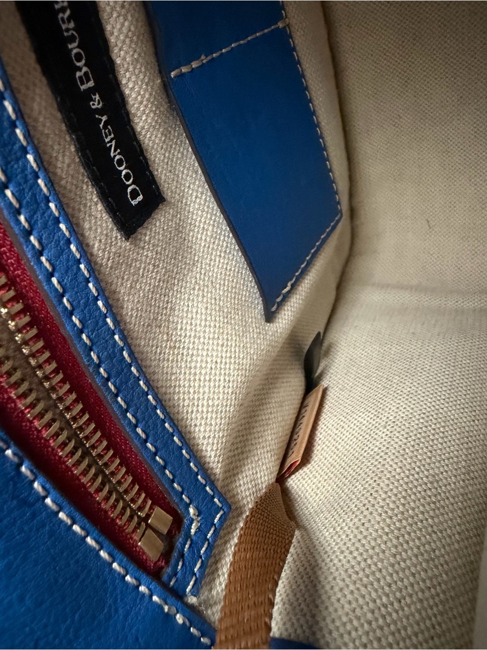 Dooney & Bourke Blue Leather Crossbody with Multicolor Logo Wallet - Picture 13 of 15